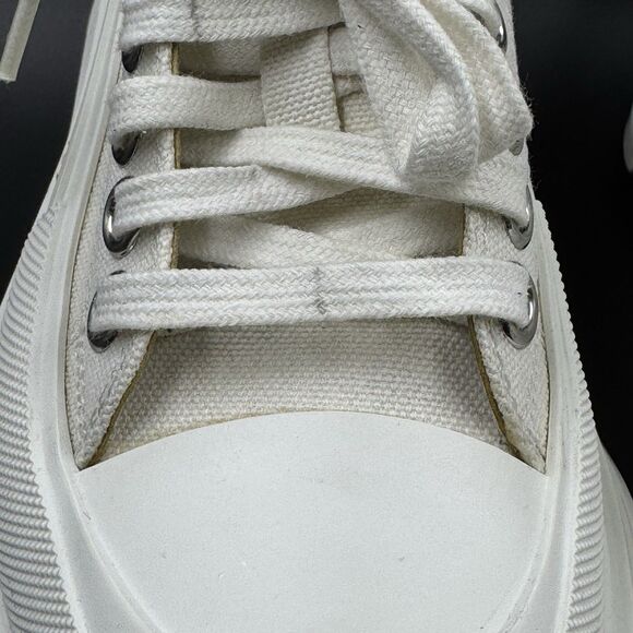 Alexander McQueen Low-TopThread Slick Sneakers White Women's 6.5 US (EU 36.5) - Picture 3 of 16